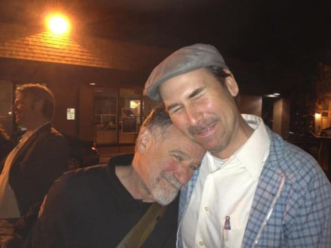 Robin Williams and Sacramento comic Keith Lowell Jensen after a show.
